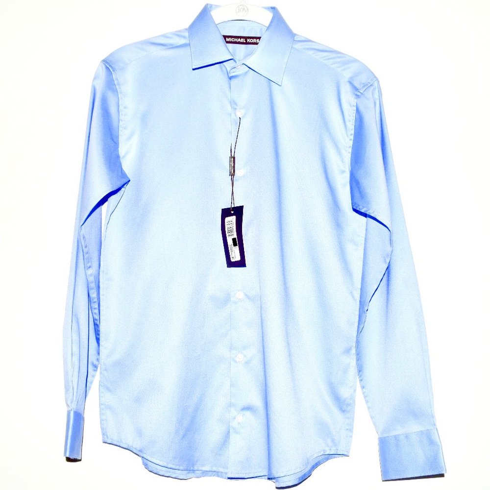 NEW Michael Kors Boys Long Sleeve Blue Dress Shirt - Size 14R